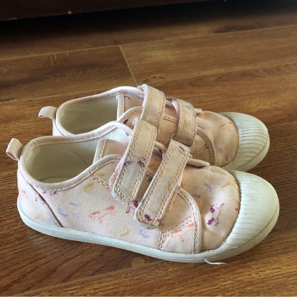 Cat & Jack pink unicorn hook & loop sneakers in size 12 - Picture 2 of 5